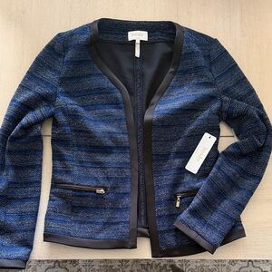Laundry By Shelli Segal Blue and Black Striped Blazer